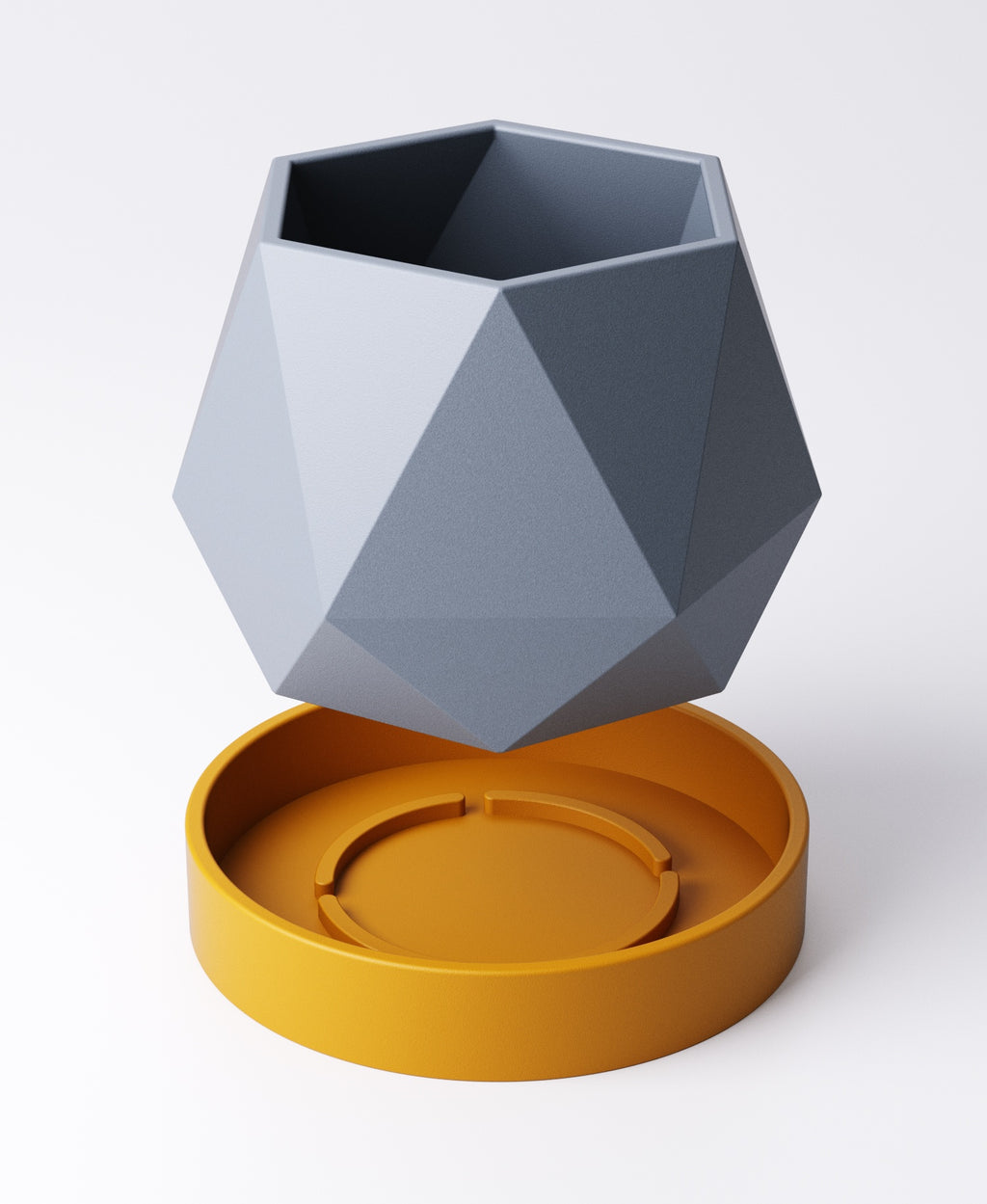 Geometric Planter with Drip Tray