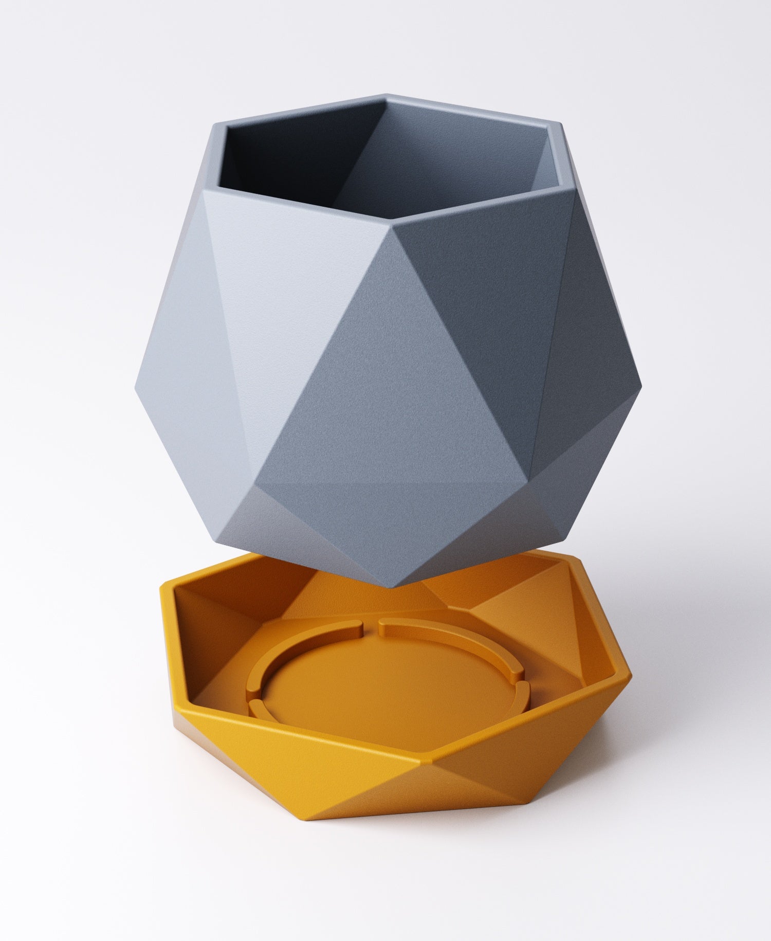 Geometric Planter with Drip Tray