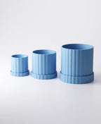 Large Ridged Planter with Drip Tray