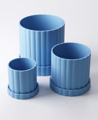Large Ridged Planter with Drip Tray