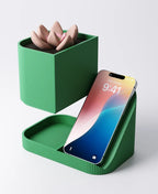Phone Holder + Planter with Drip Tray