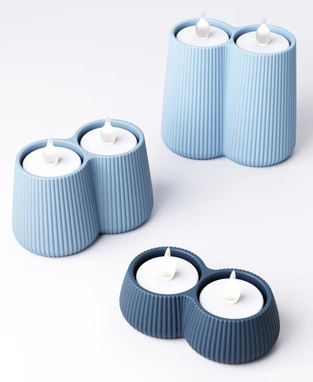 Ridged Double Tealight Holder