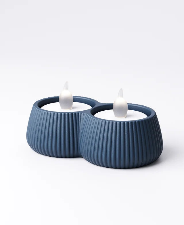 Ridged Double Tealight Holder