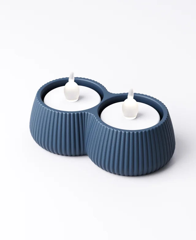 Ridged Double Tealight Holder