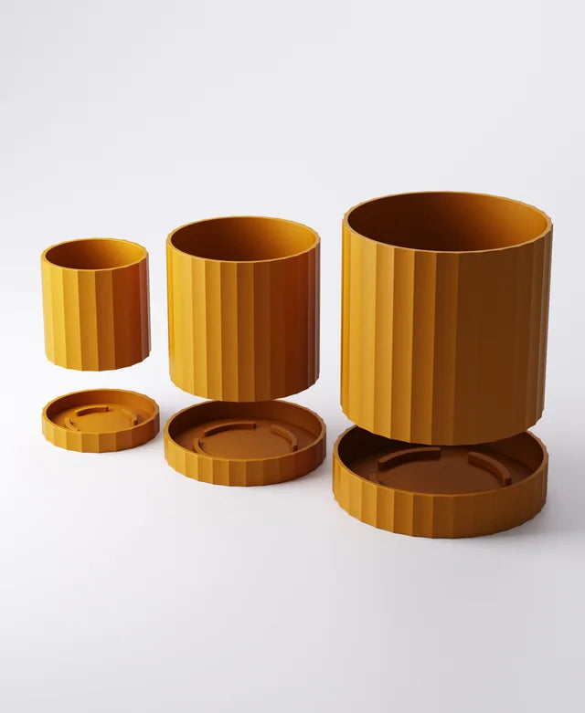 Scalloped Planter with Drip Tray 3 Sizes Included