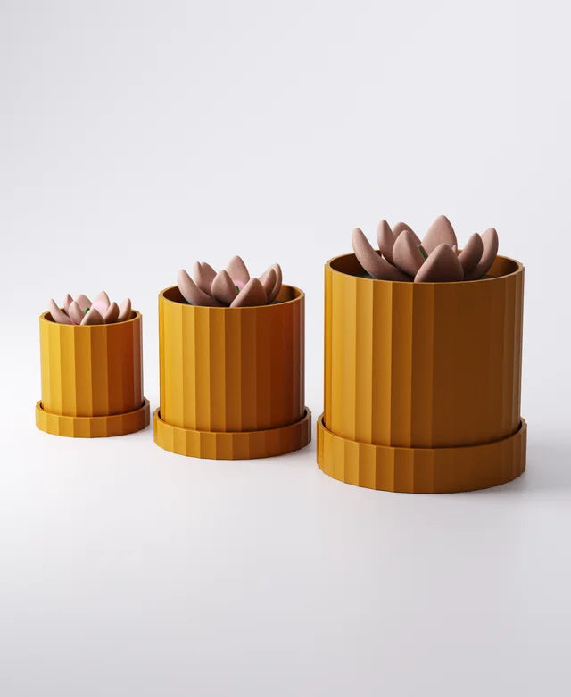 Scalloped Planter with Drip Tray 3 Sizes Included