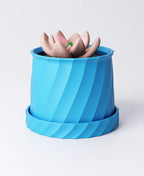 Small Curved Planter with Drip Tray