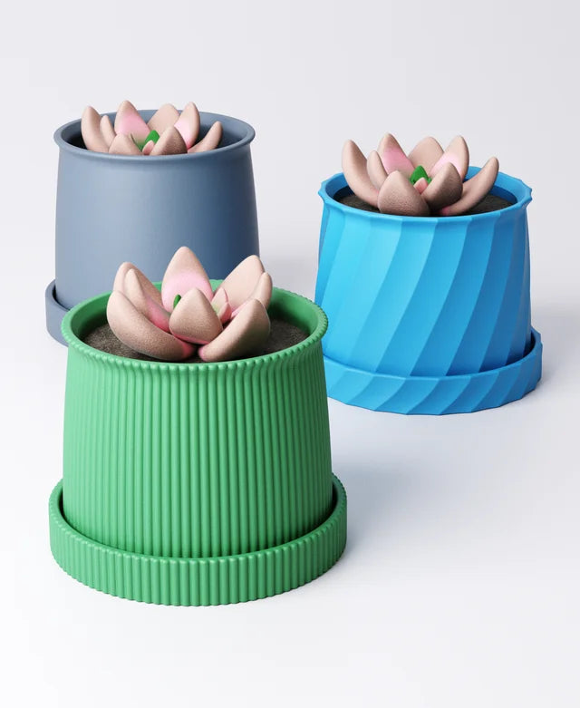 Small Curved Planter with Drip Tray