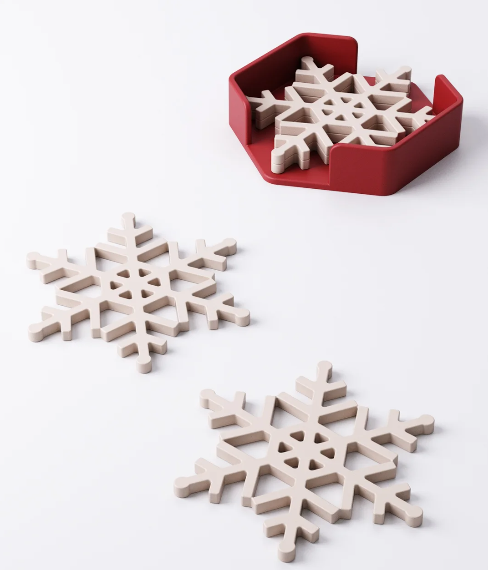 Snowflake Coaster Set - Set of 4
