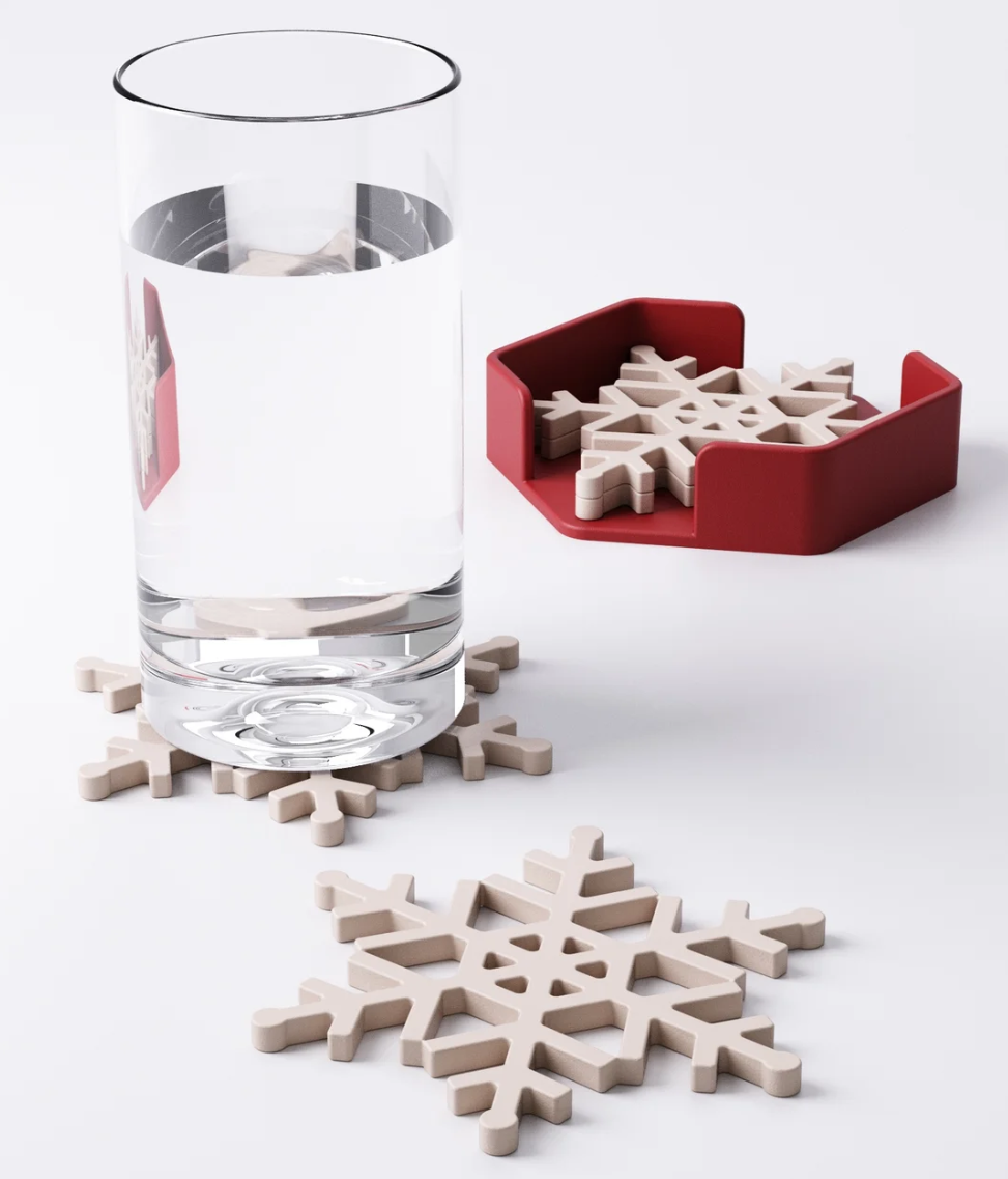 Snowflake Coaster Set - Set of 4