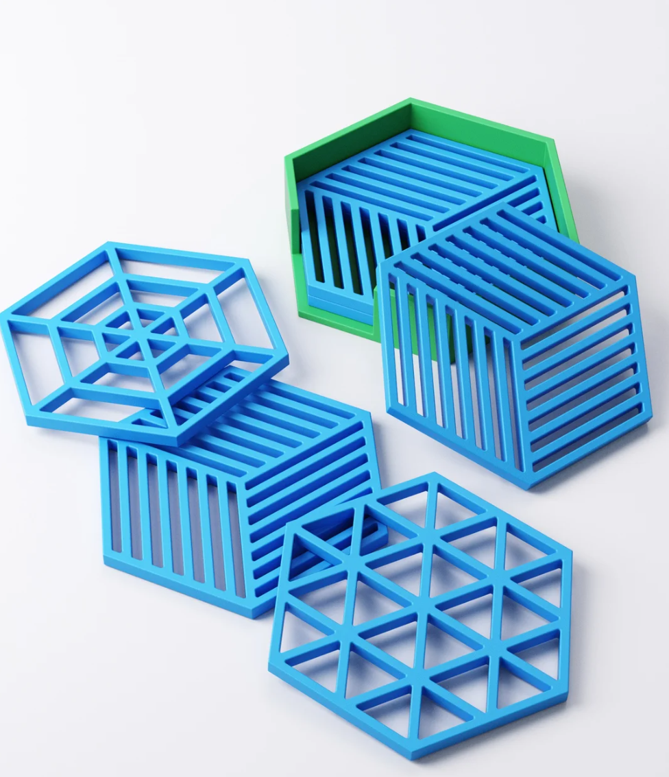 Geometric Coasters - Three Variants - Set of 4