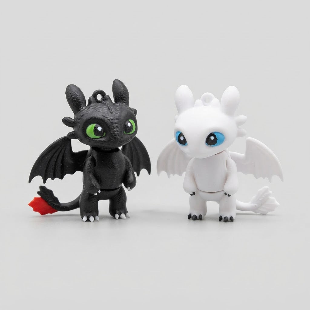 Toothless & Light fury (Mini flexi)